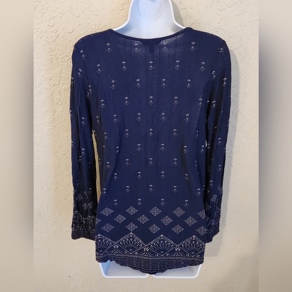 Lucky Brand Bohemian Blouse Navy Size Small ☆NWOT☆ - Picture 6 of 8